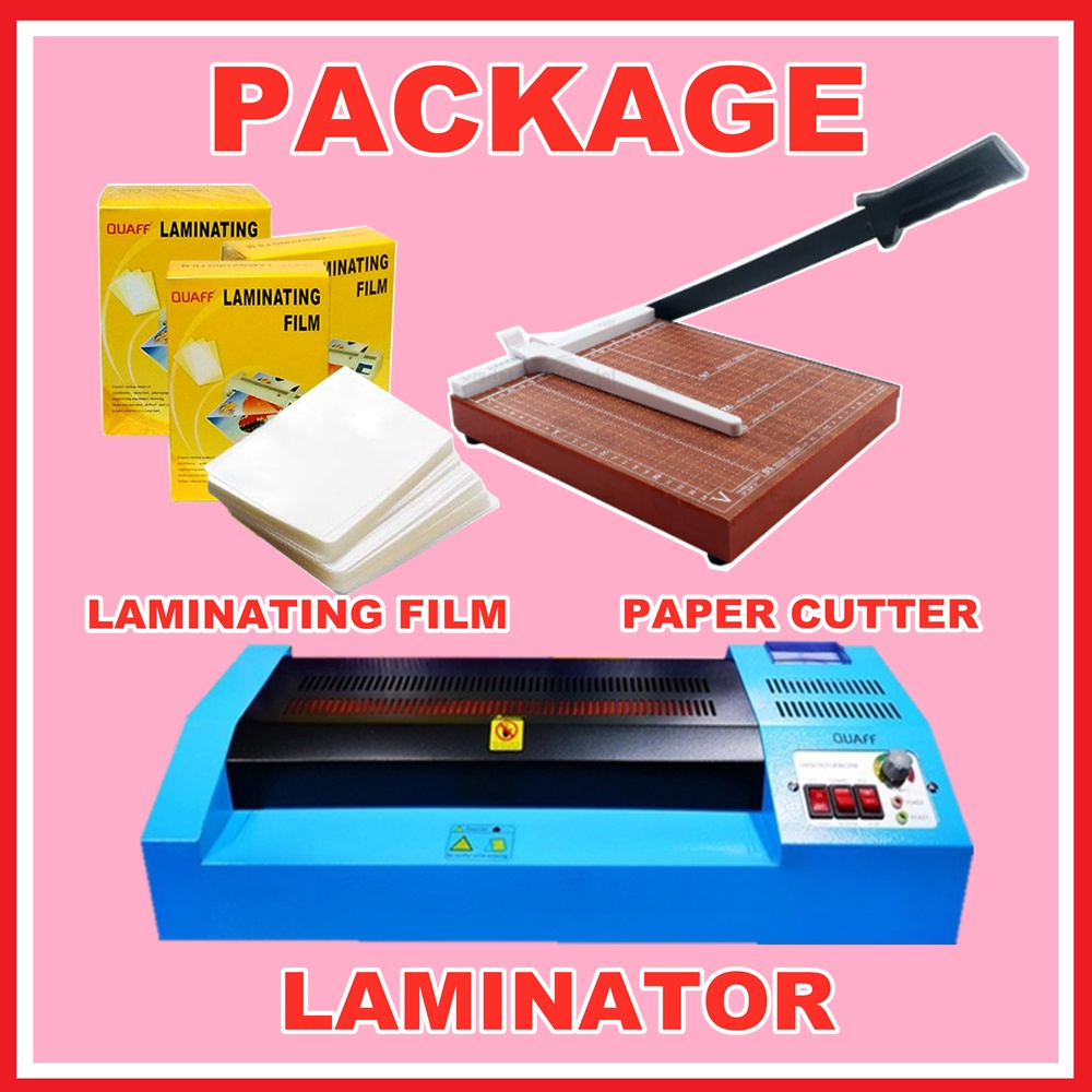 SALE!!! QUAFF Package Set Laminator Machine with Paper Cutter with 3 Ream Laminating Film ID