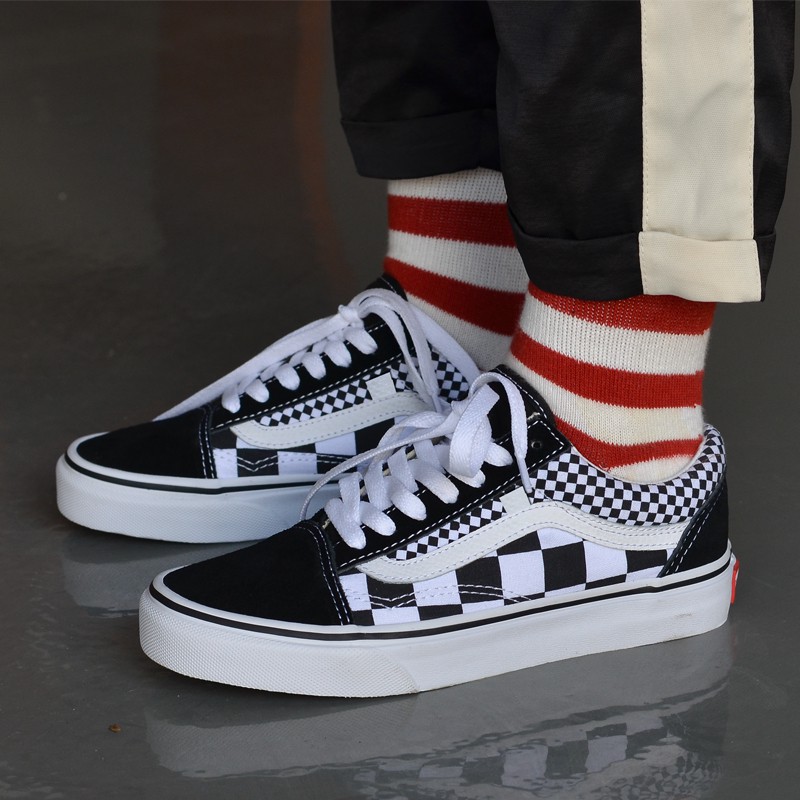 black and white checkered shoes