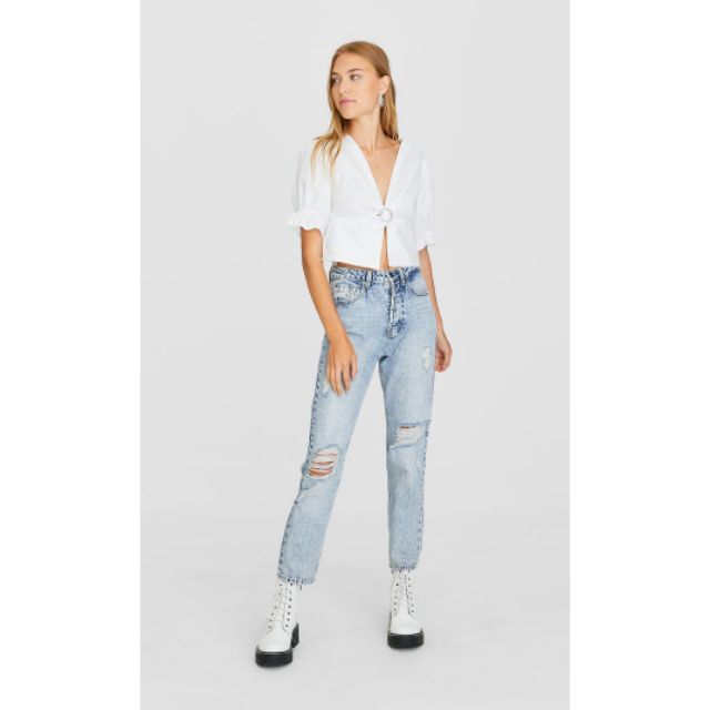 stradivarius jeans mom