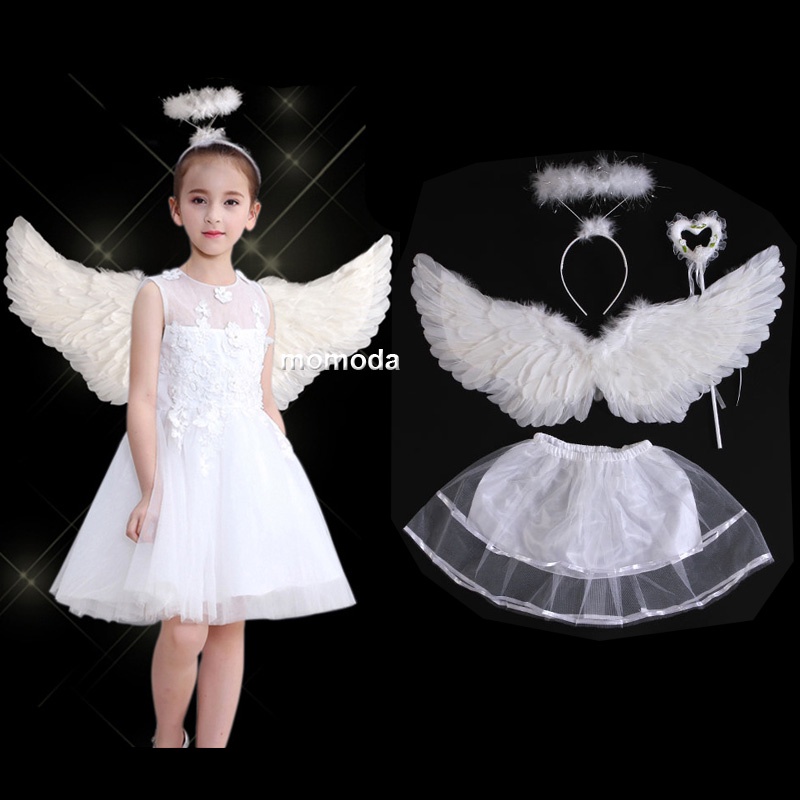 新製品情報も満載 4pcs Set Angel Costumes Headband Wing Wand Tutu Skirt Set ...