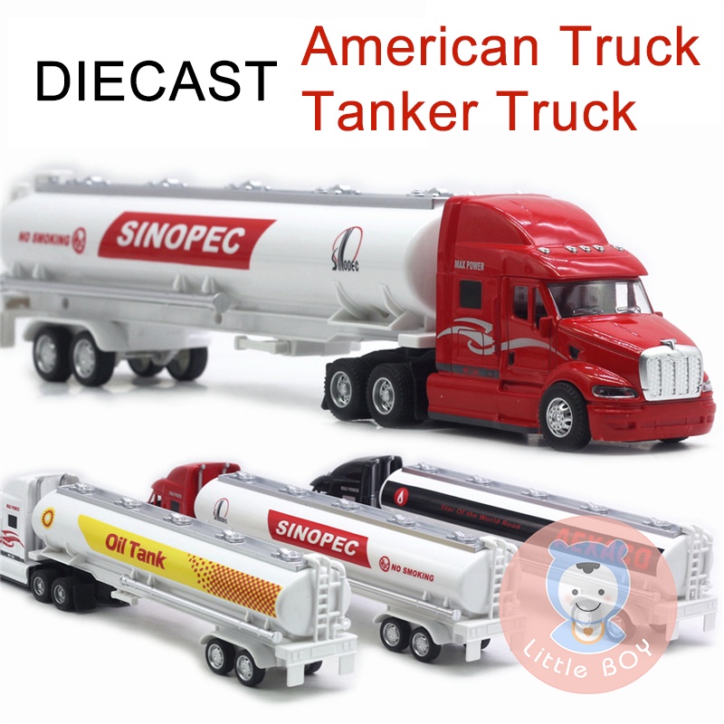 Alloy toy car 148 American truck Oil truck Tanker truck Diecast vehicles DieCast Alloy Toy