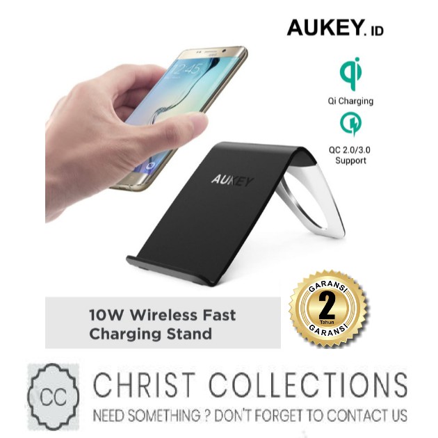 Aukey Wireless Charger 10w With Mobile Phone Holder  Lc-C1S |  Shopee Philippines