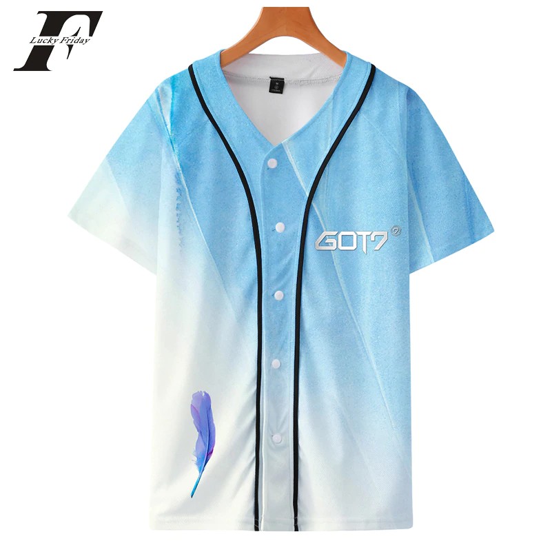 short sleeve baseball tee with buttons