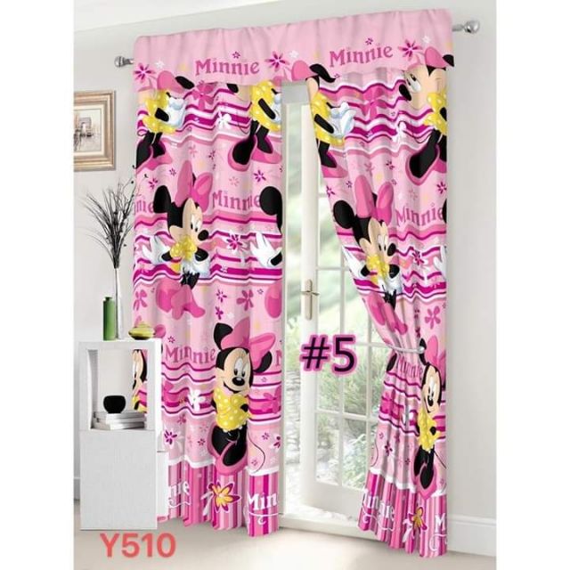 1pc Minnie Mouse Curtain Without Ring, Minnie Mouse Bedroom Curtains