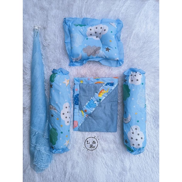 6 in1 Combine Set Baby Mosquito net with Hood pranela PLUS Bolster