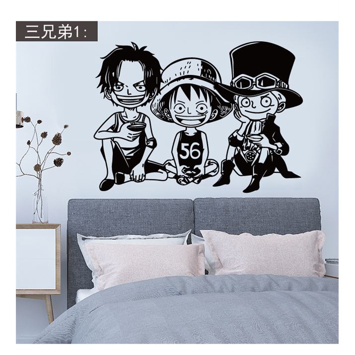 Sticker Anime Wallpaper One Piece Series Bedroom Wall Self Adhesive Dormitory Background Decoration Shopee Philippines