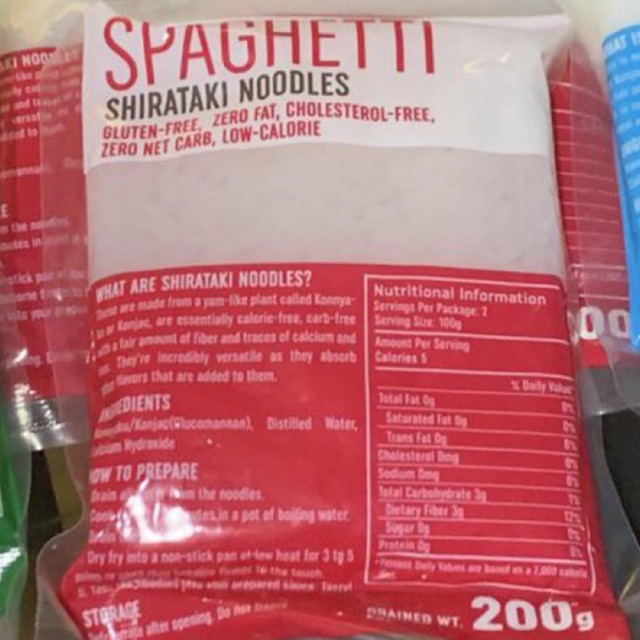 shirataki noodles nutrition facts