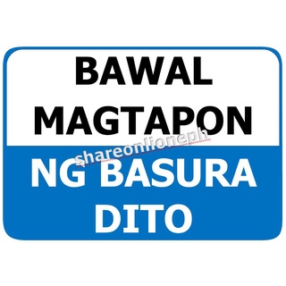Laminated Signages | Bawal Magtapon ng Basura | No Littering | Signages ...