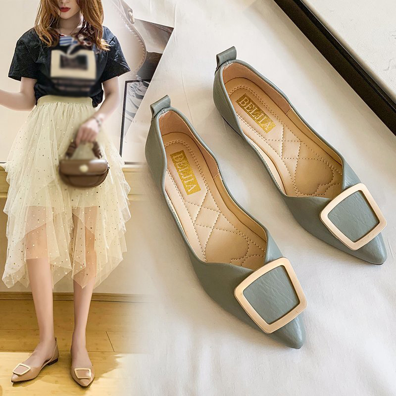 Fashionable Sweet Flat Shoes, Pointed Women's Shoes | Shopee Philippines