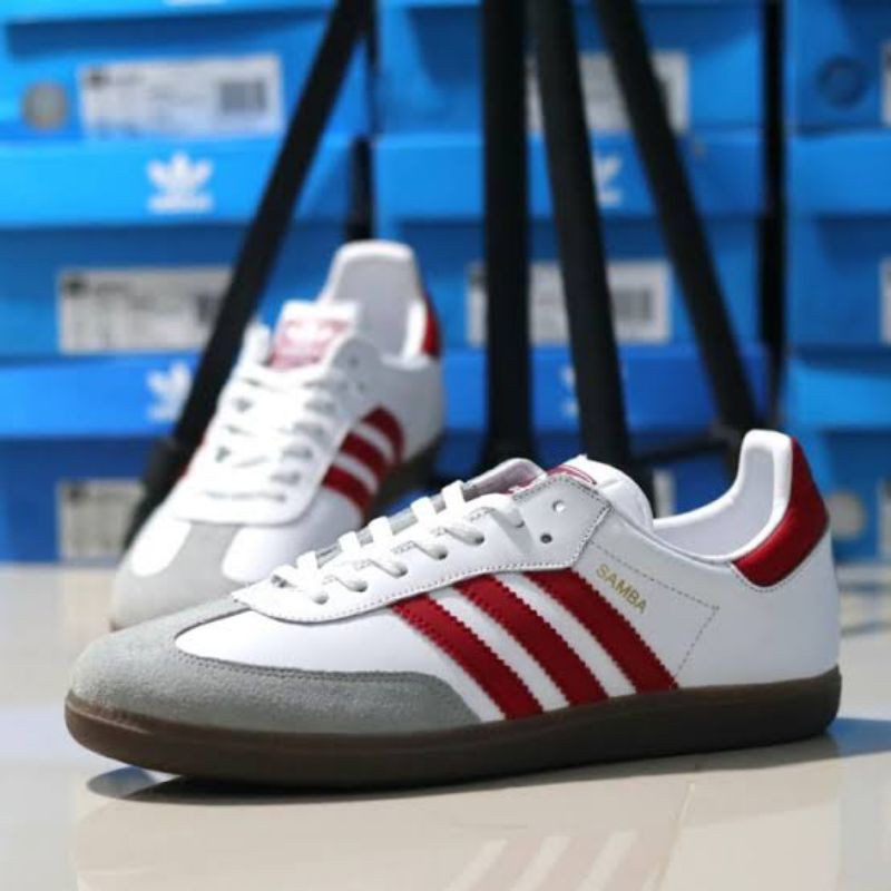 adidas samba og white red