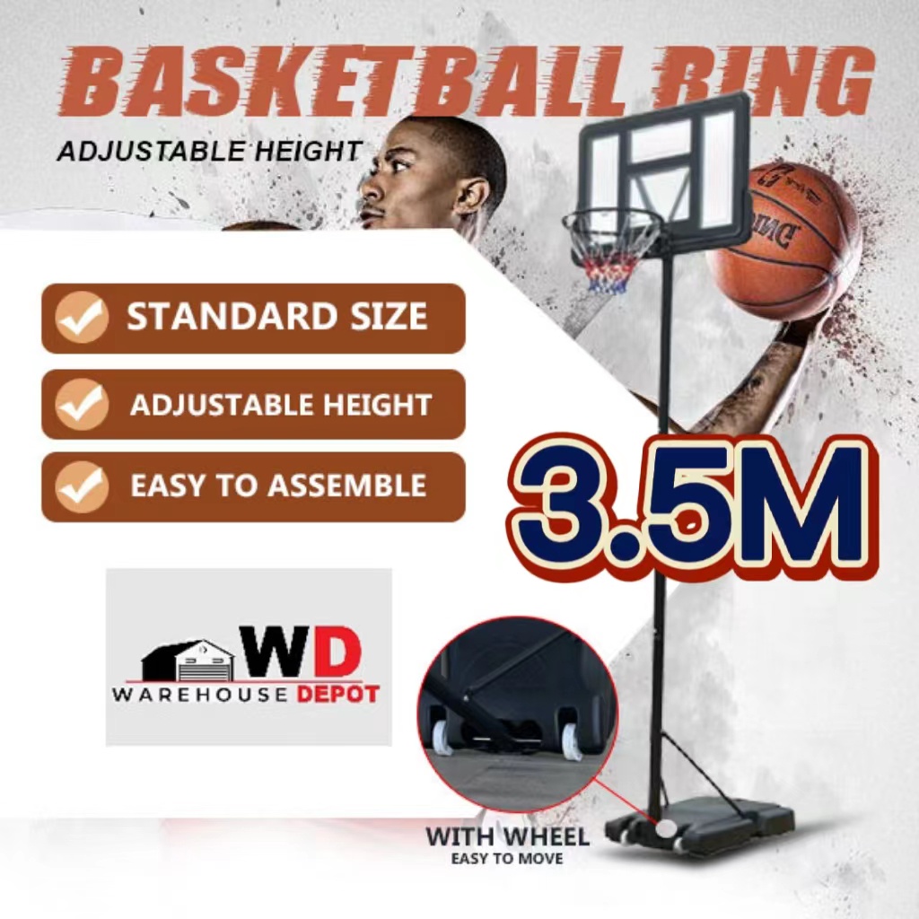 Free Standing Basketball Board Hoop for in/Outdoors Kids Basketball Stand with Ball & Pump Basketball Hoop Stand 3 Adjustable Height Basketball Play Set 
