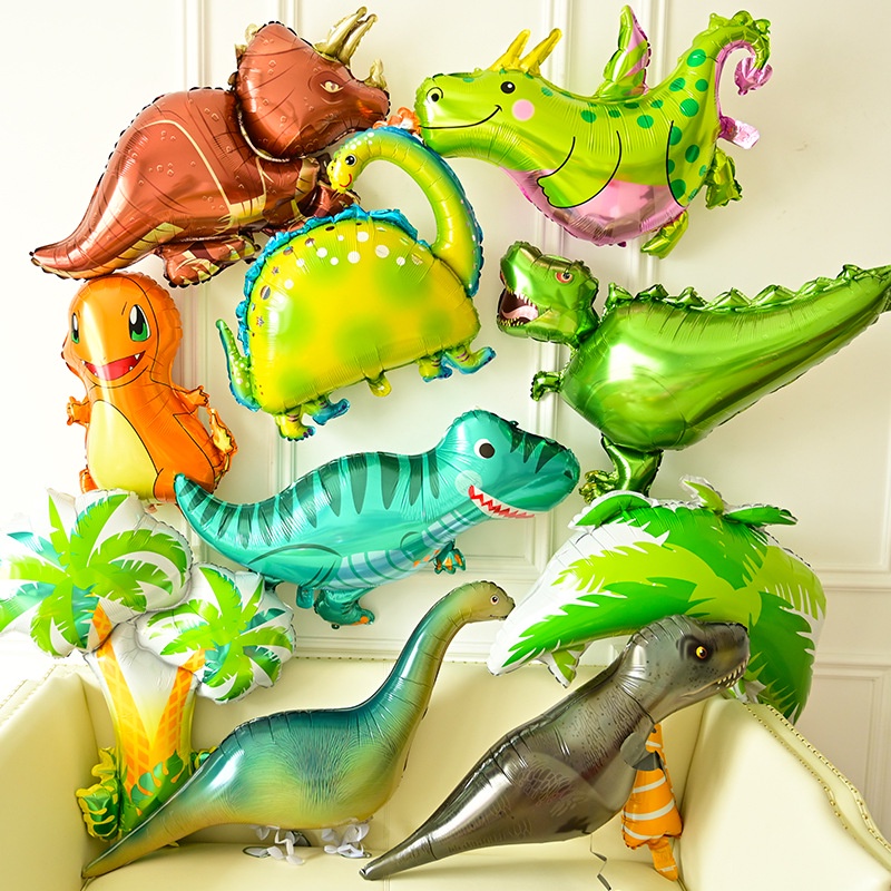 Mini Dinosaur Theme Foil Balloons Triceratops Tyrannosaurus