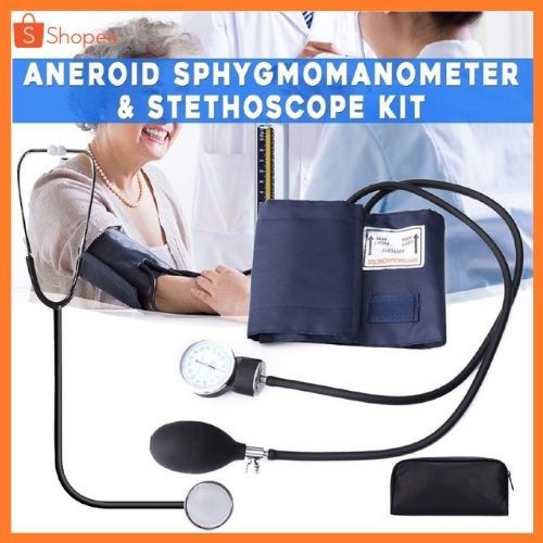 Aneroid Sphygmomanometer Blood Pressure Measure Device Kit Cuff