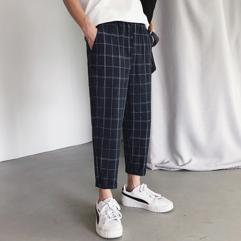 plaid pants mens casual