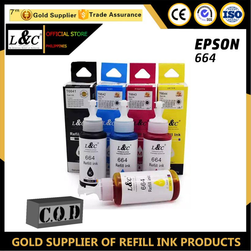 Epson Ink T664 664 Refill Ink Continues Ink Compatible For L101 L110 L120 L220 L360 L550 L655 7707
