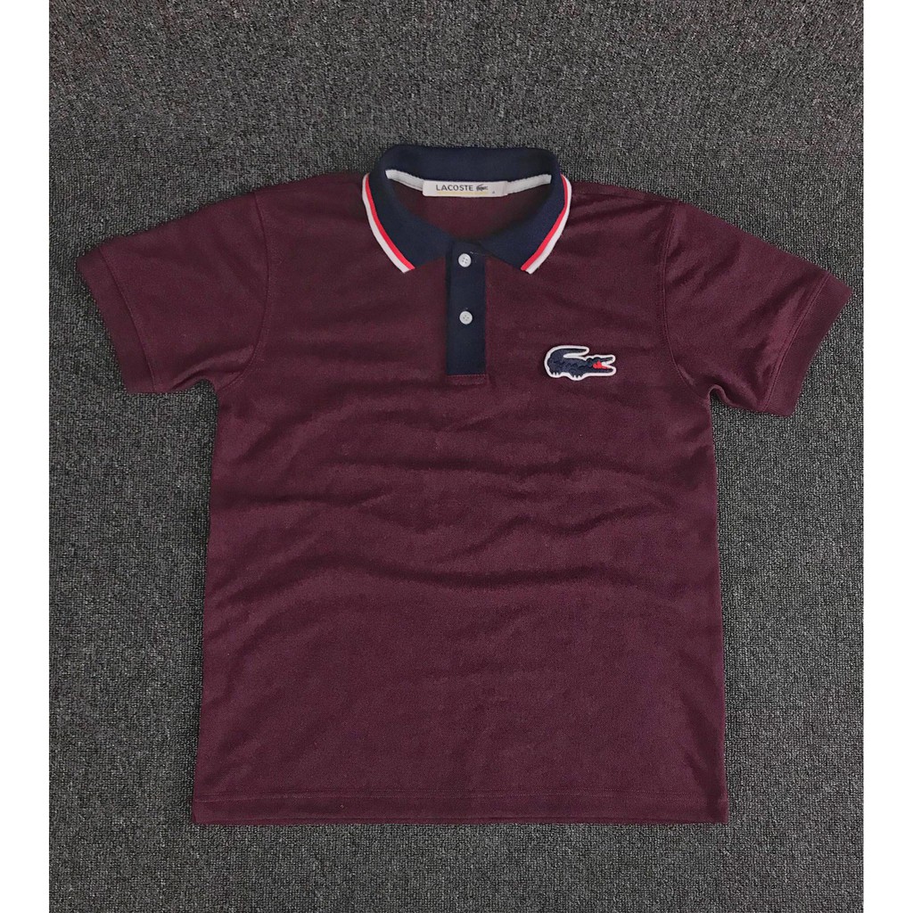 maroon lacoste shirt