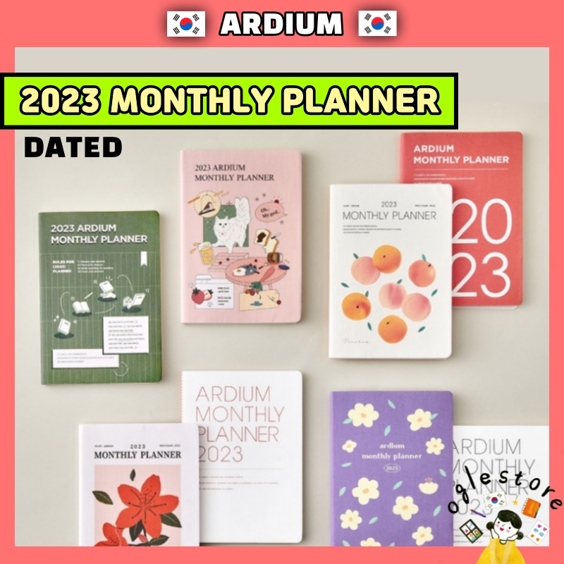 Diary 2023 Monthly Planner Korean Diary 120g Paper PVC Cover BUJO Korea