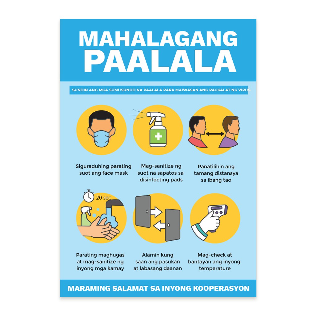 Covid Safety Reminder Posters Filipino C | Shopee Philippines