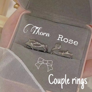 [Coisíní] Thorns Rose Ring Couple Ring A Pair Of Niche Design Rose Men And Women Pair Ring To Send Valentine's Day Gift Anniversary Gift Boyfriend Gift Girlfriend Gift