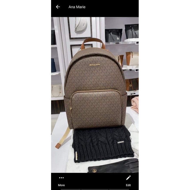 michael kors erin backpack mono brown | Shopee Philippines