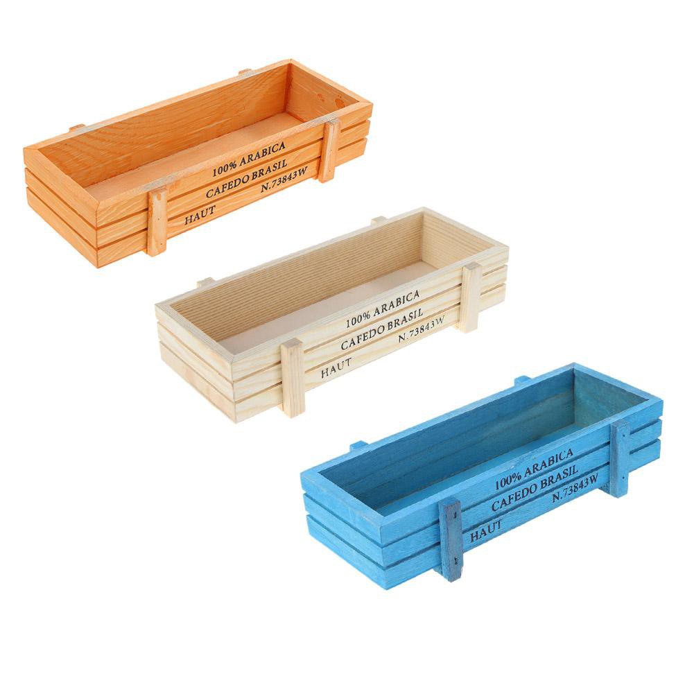 Vintage Wooden Crates Box G Desktop Flower Pot Trinket Decorative