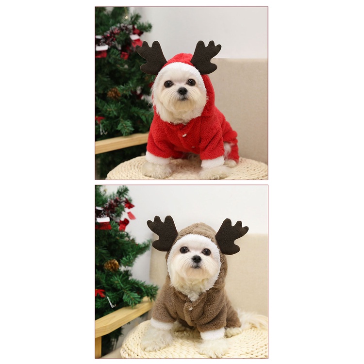 MOLAMGO Dog clothes Christmas dress up Elk transformed into pet clothes sweaters pet Christmas hoodies #8
