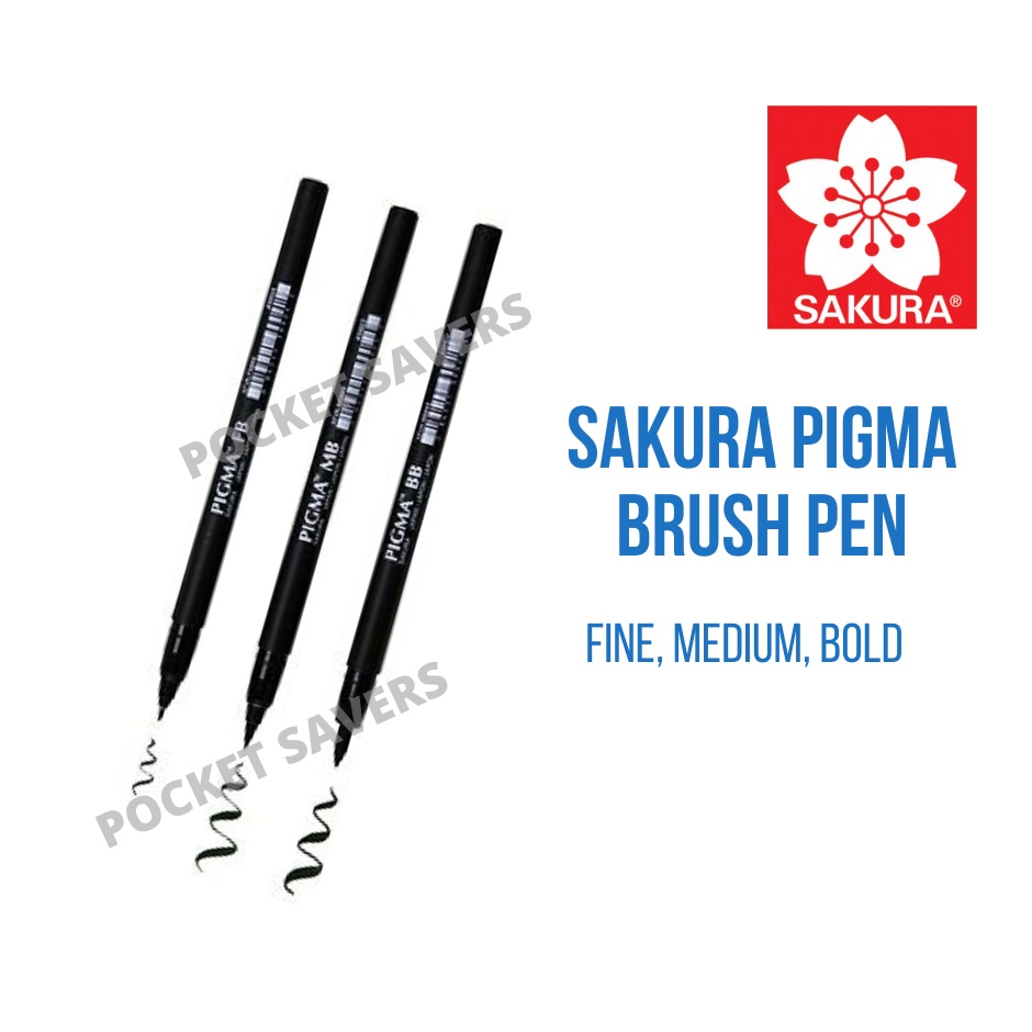 SAKURA Pigma Brush Pen (Flexible, Waterproof, Fadeproof, Fine, Medium