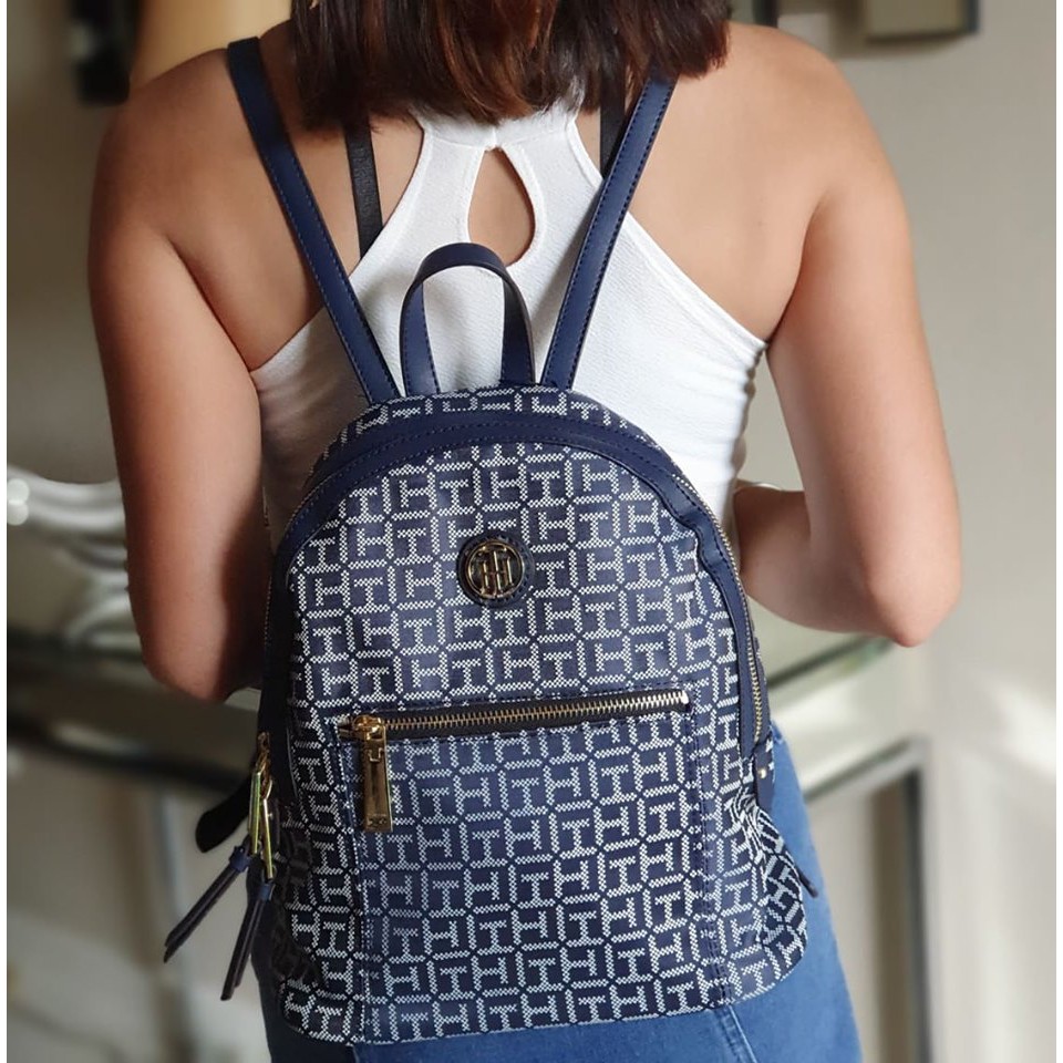 navy blue canvas backpack