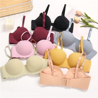 ABMA New bra Seamless Breathable Strapless Nonwire Push up Bra fashion shell half thick cup Bras