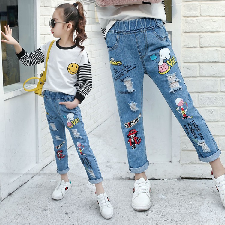 girls denim trousers