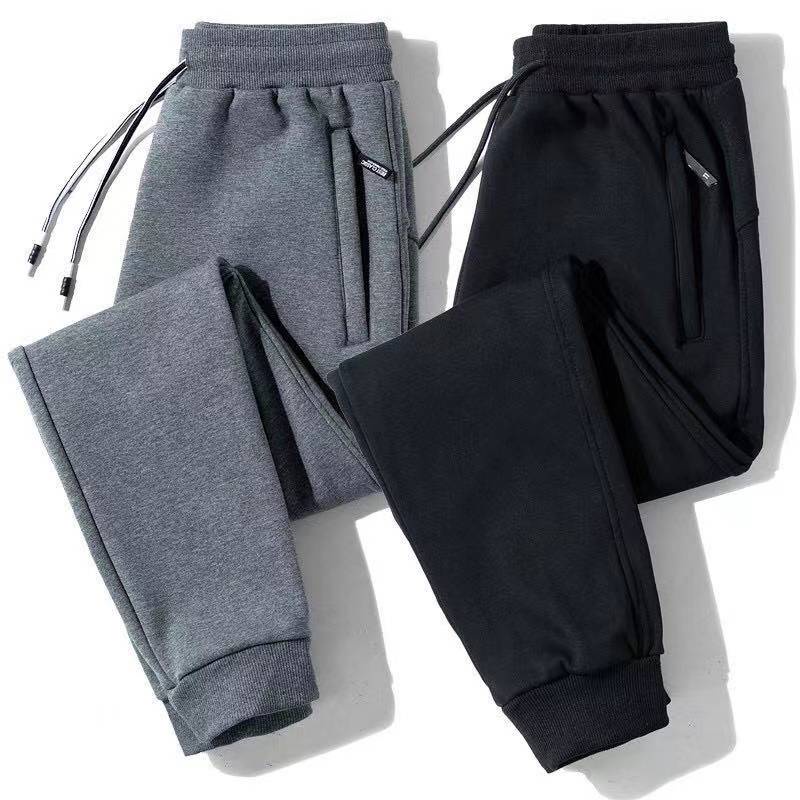 Unisex Plain Cotton Jogger Pants Makapal Tela with zippers