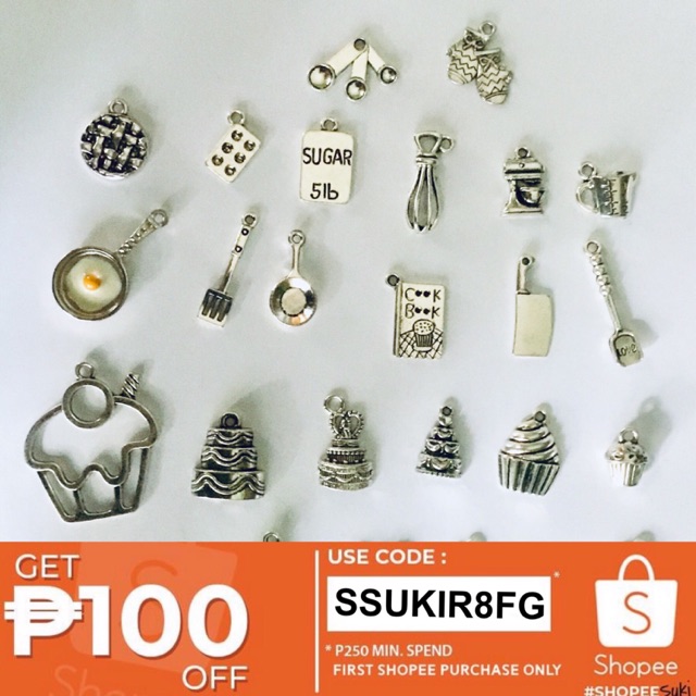 Baking/cooking charms 1 (pendant, for pandora or keychains) Shopee