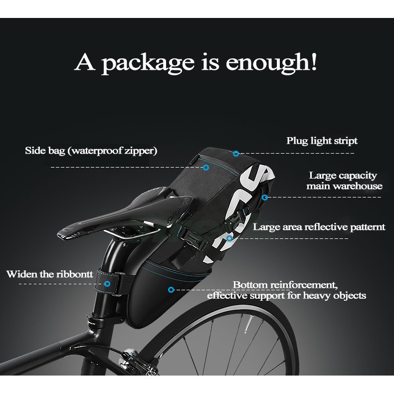 roswheel bike saddle bag