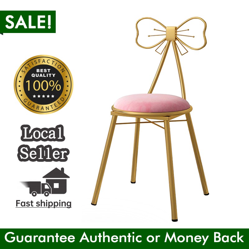 [Spot]Pink Makeup Vanity Chairs for Bedroom Cute Butterfly Stool Chair