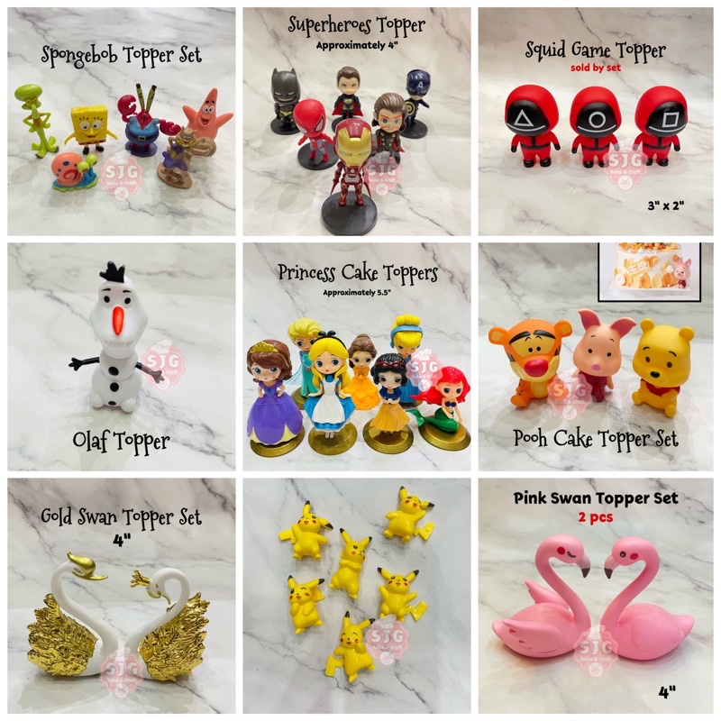 Toy Cake Topper Cartoon Character cake decoration superheroes princess