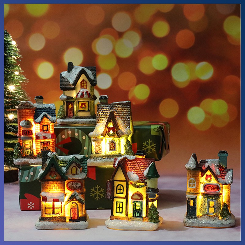 New Christmas Village Christmas Scene Decorations Christmas Decoration Led Lights Shopee Philippines