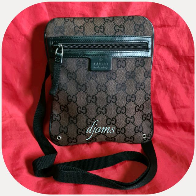  Gucci  Original  GG Canvas Flat Sling  Crossbody Belt Bag  