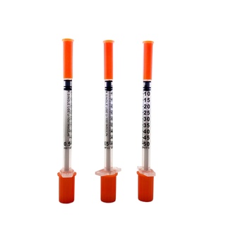 ◐{Negotiable price}Disposable Safety Insulin Syringe 1ml  Sterilized for teaching*･゜ﾟ･*:.｡..｡.:*･' #1