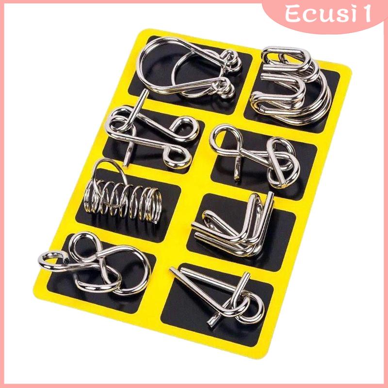 Metal Wire Puzzlebrain Teaser Iq Test Disentanglemen Iron Link Unlock