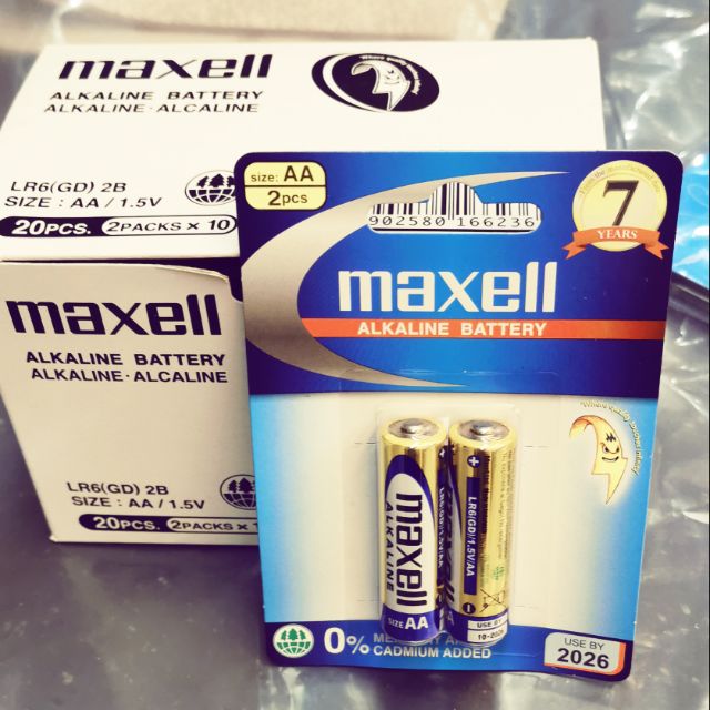 Alkaline AA/ 1.5V Battery Double A MAXELL (2pcs) Shopee Philippines