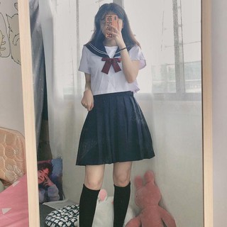 jk uniform Harajuku Pleat Skirts Punk Plaid Style Japanese orthodox class school cyan two college style suit basic pleated skirt