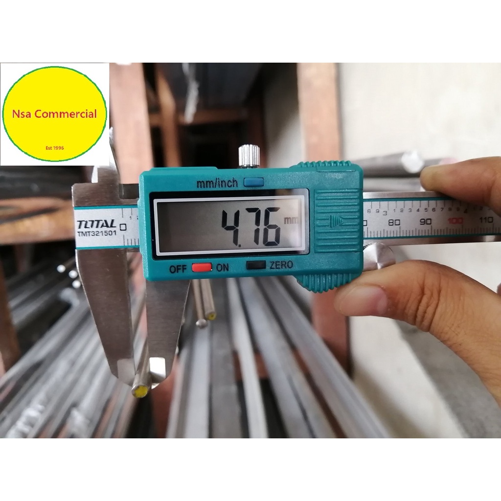 Stainless Steel Round Bar Shafting 3/16" x 1.2 meters T304 (Pack of