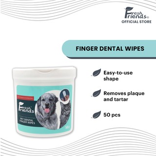 Fresh Friends Pet Dental Wipes 50pcs for Dogs and Cats | Pet Toothbrush Alternative
