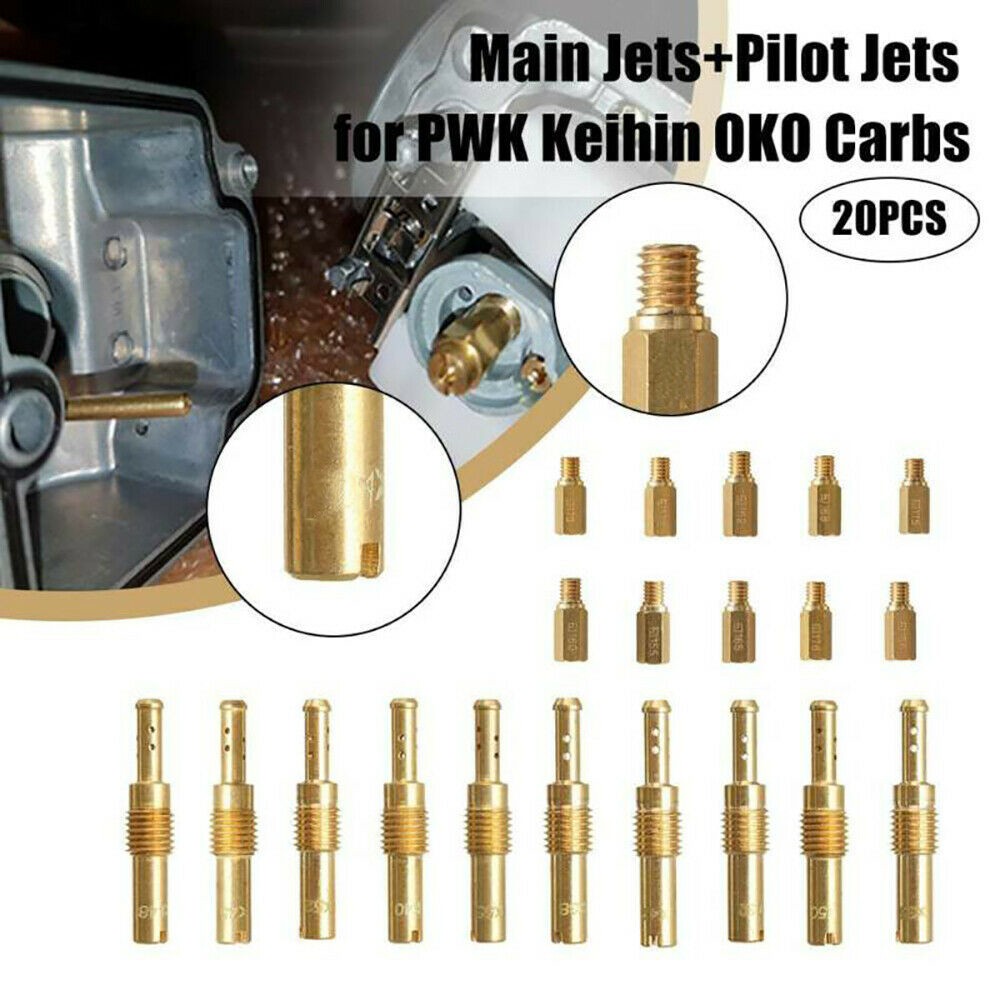 20PCS Main Jet Kit Slow/Pilot Jet Set Kit For PWK Keihin OKO CVK Carburetor