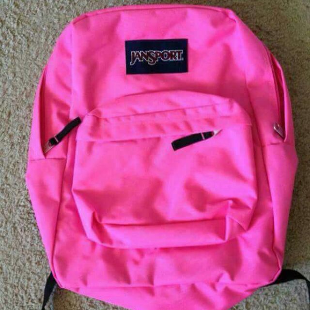 neon orange jansport backpack