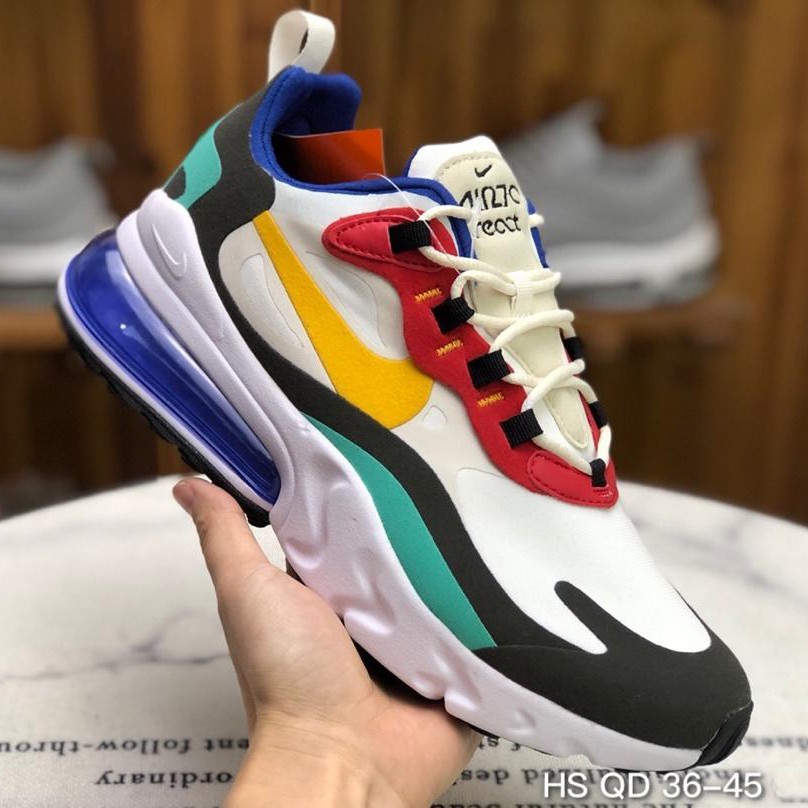 Nike Air Max 270 React Running Shoes For Women Men White Blue Inspired Shopee Philippines