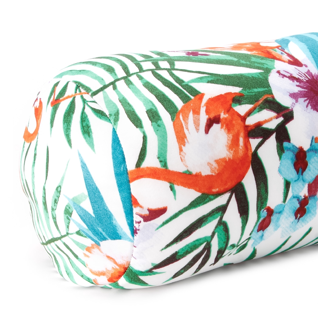 Sm Home Flamingo And Leaves Microbeads Tube Cushion Pillow