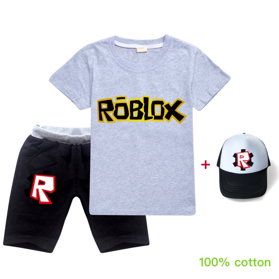 Roblox Sunhat Kids Short T Shirts Pants For Boys And Girls Three Pieces Cartoon Shopee Philippines - roblox codes for hats for girls