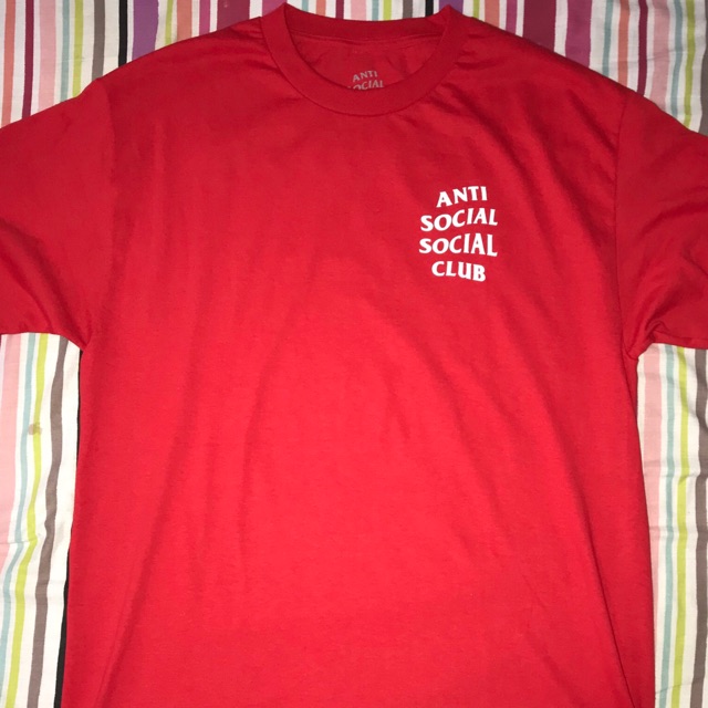 anti social social club red t shirt