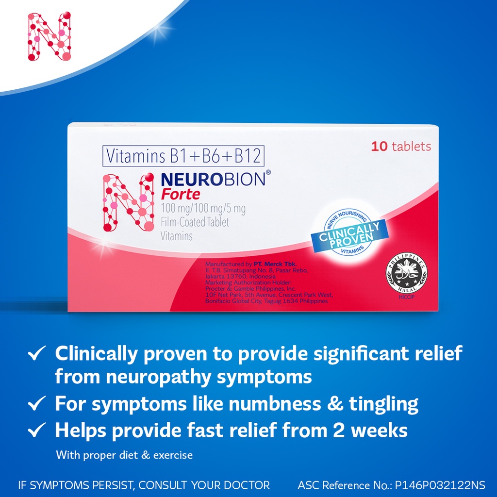 Neurobion Forte B Vitamins (B1+B6+B12) Tablet 10s Nerve Care presyo ₱587